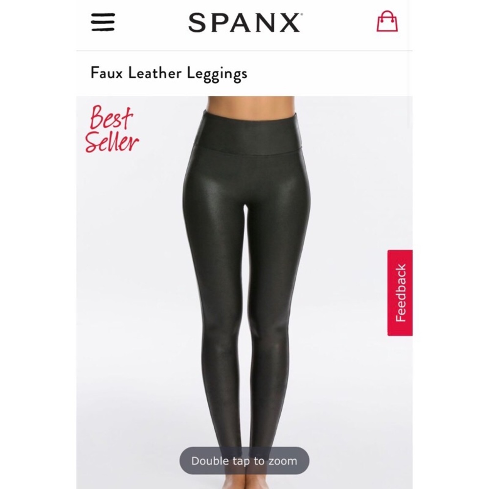 NEW WITH TAGS -Spanx Faux Leather Leggings - Black